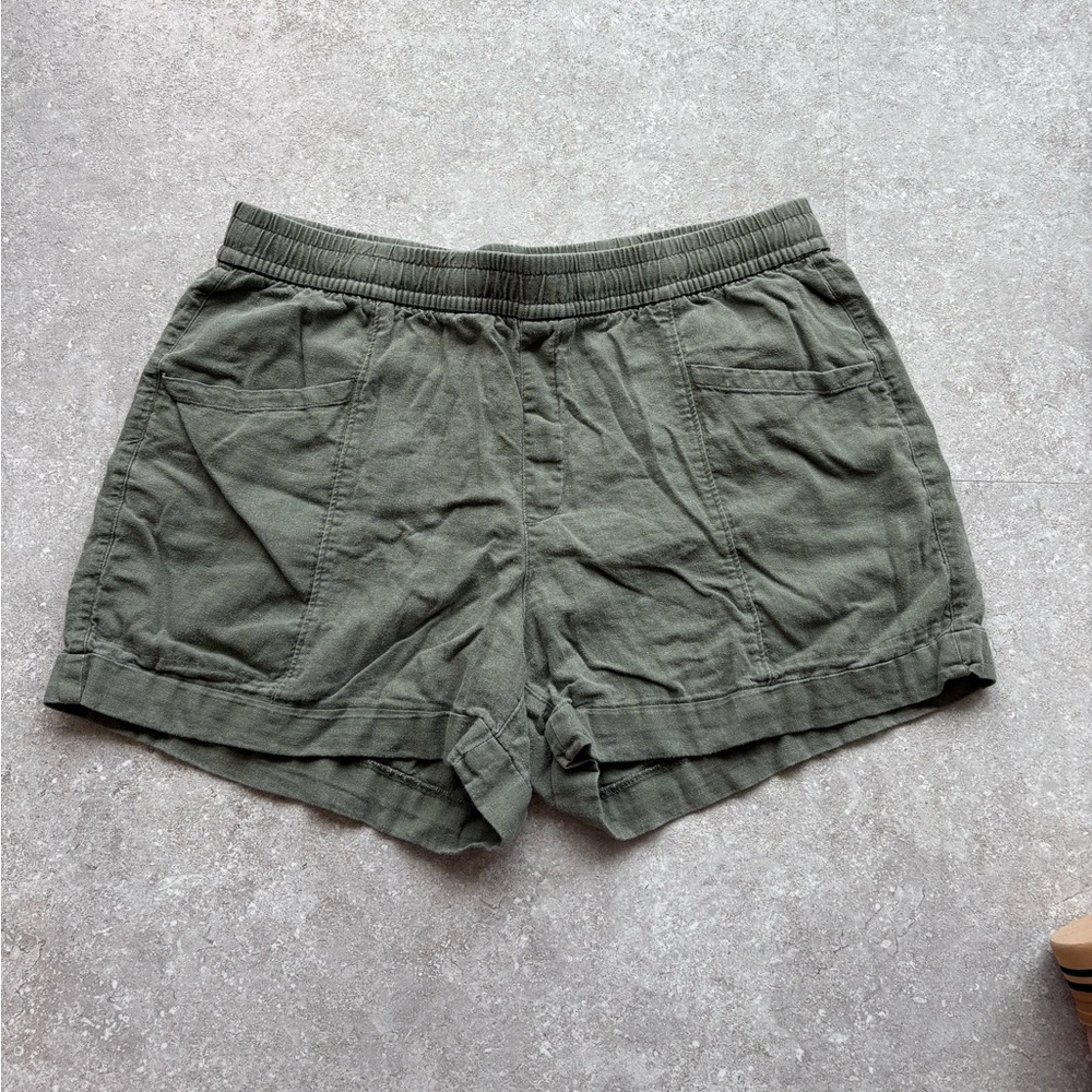 Green Casual Shorts